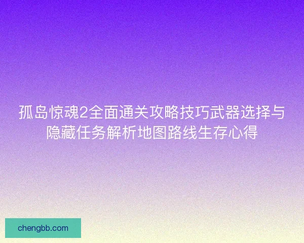 孤岛惊魂2全面通关攻略技巧武器选择与隐藏任务解析地图路线生存心得
